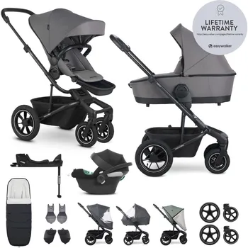 Kočárek pro psa EASYWALKER SET Kočárek 4v1 Harvey⁵ Pebble Grey XXL AIR + CYBEX Aton B2 i-Size