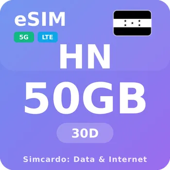 SIM karta Honduras Mobilní Internet - eSIM 50GB 30 dní datová SIM karta