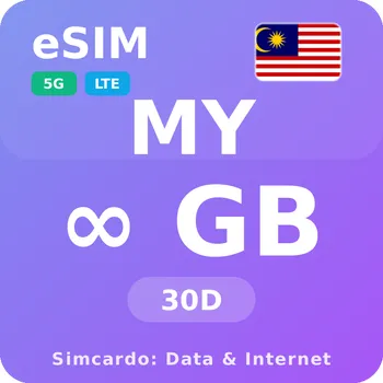 SIM karta Malajsie Neomezený Mobilní Internet - eSIM 30 dní datová SIM karta (esims_ULE_30D_MX_V2)