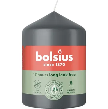 Svíčka Bolsius Válec 58x80 Stormy Grey svíčka, šedá 140 gram