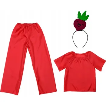 Karnevalový kostým KOSTÝM ŘEPA KALHOTY HALENKA ČELENKA 116-128 4 díly