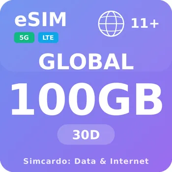 SIM karta 11 Zemí Mobilní Internet - eSIM 100GB 30 dní datová SIM karta (esims_100GB_30D_REUX_V2)