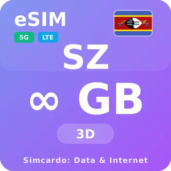 SIM karta Svazijsko Neomezený Mobilní Internet - eSIM 3 dní datová SIM karta (esims_ULP_3D_SV_V2)
