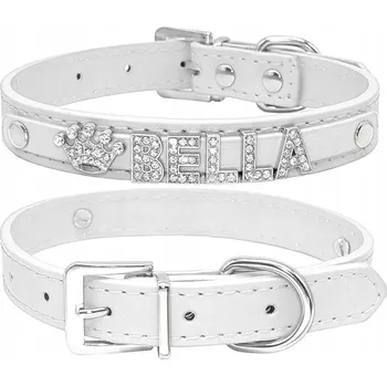 Obojek pro psa Bílý obojek PRO KOČKY s jménem - PERSONALIZOVANÝ Identifikační štítek pro kočky