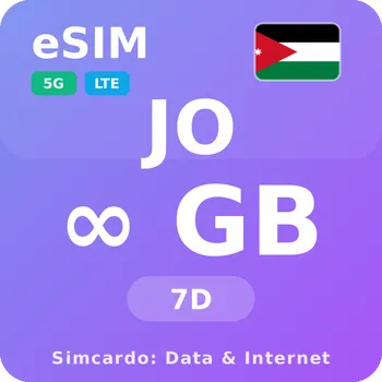 SIM karta Jordánsko Neomezený Mobilní Internet - eSIM 7 dní datová SIM karta (esims_ULE_7D_JM_V2)