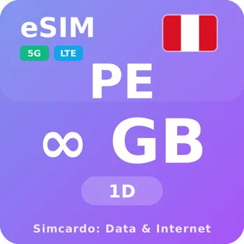 SIM karta Peru Neomezený Mobilní Internet - eSIM 1 dní datová SIM karta (esims_ULP_1D_PA_V2)