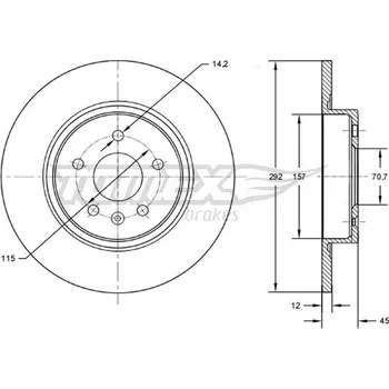 Brzdový kotouč Brzdový kotouč TOMEX Brakes TX 72-59