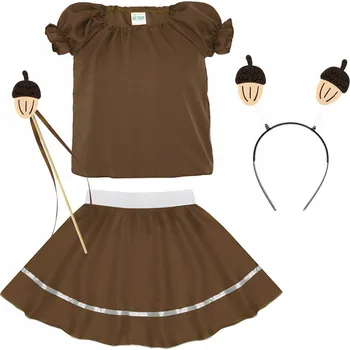 Karnevalový kostým KOSTÝM ŽALUD SET ŽALUD KOSTÝM NA PODZIMNÍ PLES PŘEVLEK 98-110 4dílný