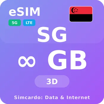 SIM karta Singapur Neomezený Mobilní Internet - eSIM 3 dní datová SIM karta
