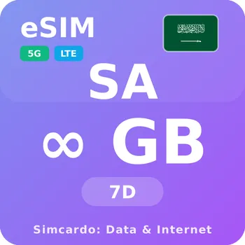 SIM karta Saúdská Arábie Neomezený Mobilní Internet - eSIM 7 dní datová SIM karta (esims_ULE_7D_RW_V2)