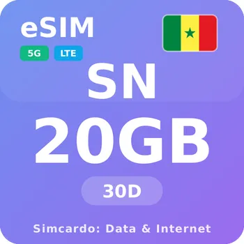 SIM karta Senegal Mobilní Internet - eSIM 20GB 30 dní datová SIM karta