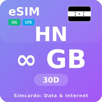 SIM karta Honduras Neomezený Mobilní Internet - eSIM 30 dní datová SIM karta