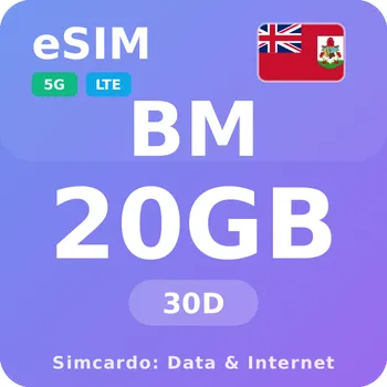 SIM karta Bermudy Mobilní Internet - eSIM 20GB 30 dní datová SIM karta
