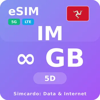 SIM karta Ostrov Man Neomezený Mobilní Internet - eSIM 5 dní datová SIM karta