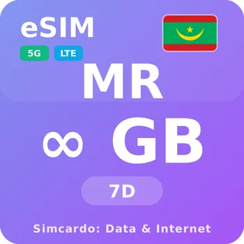 SIM karta Mauritánie Neomezený Mobilní Internet - eSIM 7 dní datová SIM karta