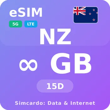 SIM karta Nový Zéland Neomezený Mobilní Internet - eSIM 15 dní datová SIM karta (esims_ULE_15D_NO_V2)
