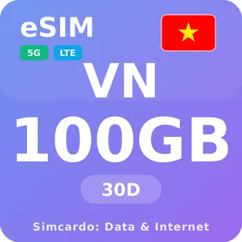 SIM karta Vietnam Mobilní Internet - eSIM 100GB 30 dní datová SIM karta