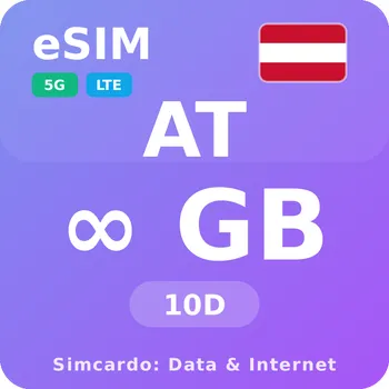 SIM karta Rakousko Neomezený Mobilní Internet - eSIM 10 dní datová SIM karta