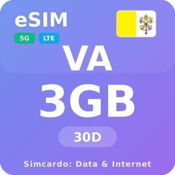 SIM karta Vatikán Mobilní Internet - eSIM 3GB 30 dní datová SIM karta