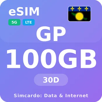 SIM karta Guadeloupe Mobilní Internet - eSIM 100GB 30 dní datová SIM karta