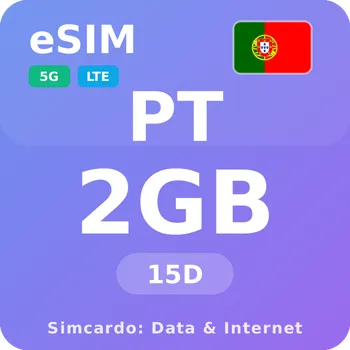 SIM karta Portugalsko Mobilní Internet - eSIM 2GB 15 dní datová SIM karta