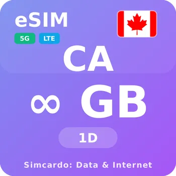 SIM karta Kanada Neomezený Mobilní Internet - eSIM 1 dní datová SIM karta (esims_ULP_1D_BY_V2)