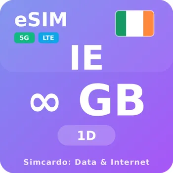 SIM karta Irsko Neomezený Mobilní Internet - eSIM 1 dní datová SIM karta (esims_ULE_1D_ID_V2)