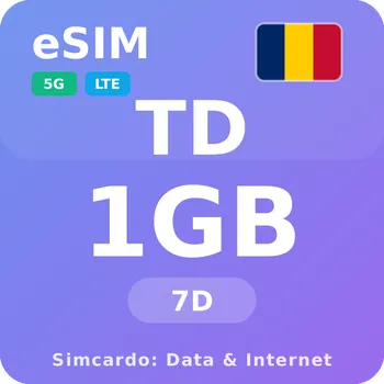 SIM karta Čad Mobilní Internet - eSIM 1GB 7 dní datová SIM karta