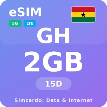SIM karta Ghana Mobilní Internet - eSIM 2GB 15 dní datová SIM karta