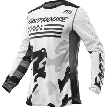 Moto dres Fasthouse Youth Grindhouse Riot Jersey White Black Velikost: YM 2845-1022