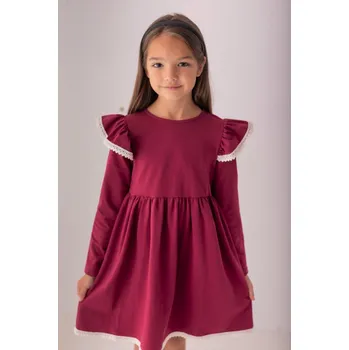 Dívčí šaty Dívčí šaty malinově ružové Lily Grey s krajkou 140 / 10 let