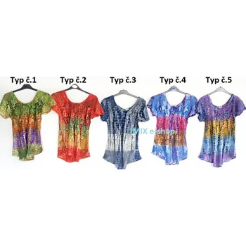 Dámská halenka Batikovaná halenka s flitry a šněrováním Typ č.02