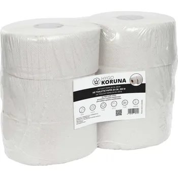 Toaletní papíry Toal.papír WC Jumbo 28cm 2vr.bílý recykl 65% bělost, 300m