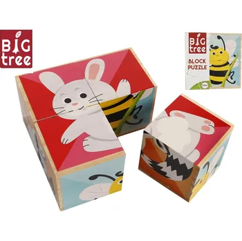 Dřevěná hračka Mikro trading Kostky dřevěné - 4 ks