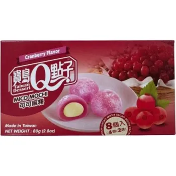 Qmochi Japonské Koláčky s příchutí brusinka 80g