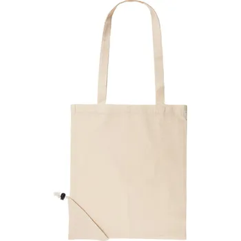 Textilní taška, skládací, bavlněná, 41x37cm, BÉŽOVÁ, 1 kus