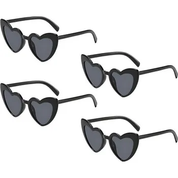 Sada 4 slunečních brýlí ve tvaru srdce, brýle ve tvaru srdce, svatební brýle se srdíčky, dámské