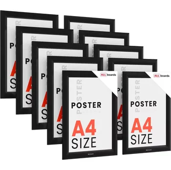 Kancelář Allboards Plakátový rám A4 OWZ – černý, zacvakávací - sada 10 kusů, KPL10_FRAME_A4BK