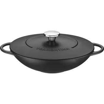 Pánev Tramontina 20806/032 Trento Litinový Wok s poklicí 32cm/5l