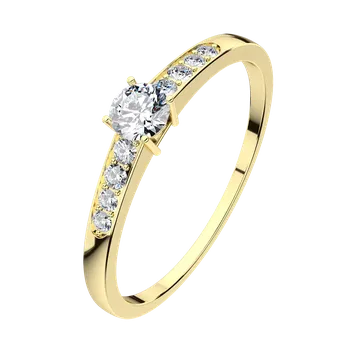 Prsten Dafne G Briliant - krásný zásnubní prsten ze žlutého zlata s brilianty