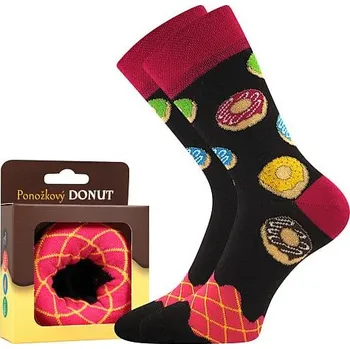 Pánské ponožky VoXX Donut ponožka černo červ.1a, velikost 36-37