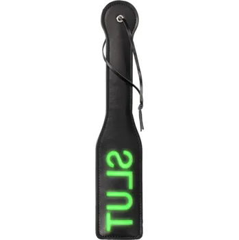BDSM obojek Ouch! by Shots Slut Paddle - Glow in the Dark - Neon Green