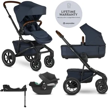 Kočárek pro psa EASYWALKER Kočárek kombinovaný Jimmey 2v1 Indigo Blue LITE AIR + CYBEX Aton B2 i-Size + základna