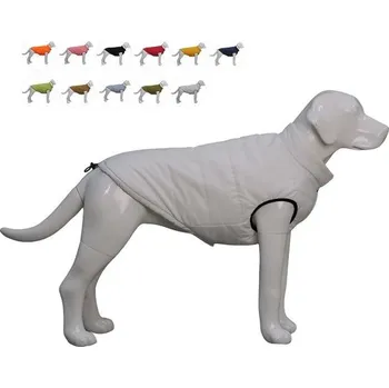 Kosmetika pro psa Lovelonglong Nepromokavá fleecová zimní vesta pro psy - psí kabát na knoflíky, světle bílá,