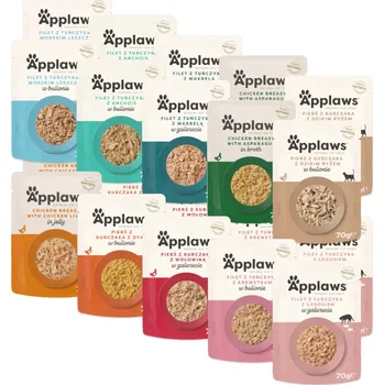 Krmivo pro kočku APPLAWS Cat Smíšené příchutě v želé a vývaru - mokré krmivo pro kočky - 20x70g