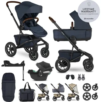 Kočárek pro psa EASYWALKER SET Kočárek 4v1 Jimmey Indigo Blue XXL AIR + RWS + CYBEX Aton B2 i-Size