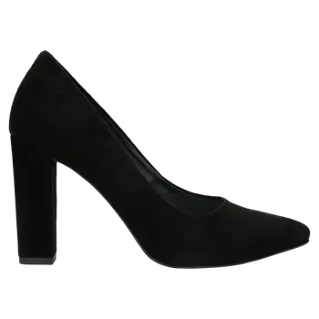 Dámské lodičky Černé Dámské Lodičky Na Podpatku Z Velurové Kůže Wojas 3504261 37,5