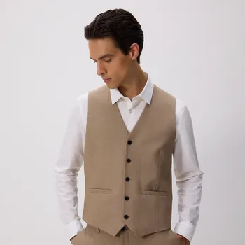 Pánská móda Reserved - Kostýmková vesta - béžová - 8700H-80M - 8700H-80M-54