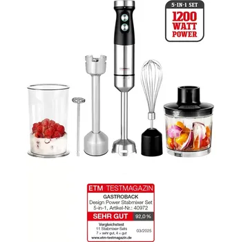 Ponorný tyčový mixér GASTROBACK 40972 Set 5-in-1 (Design Power Hand Blender Set 5-in-1)