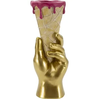 Dekorativní soška pro květinu Cone 31 cm zlatá
